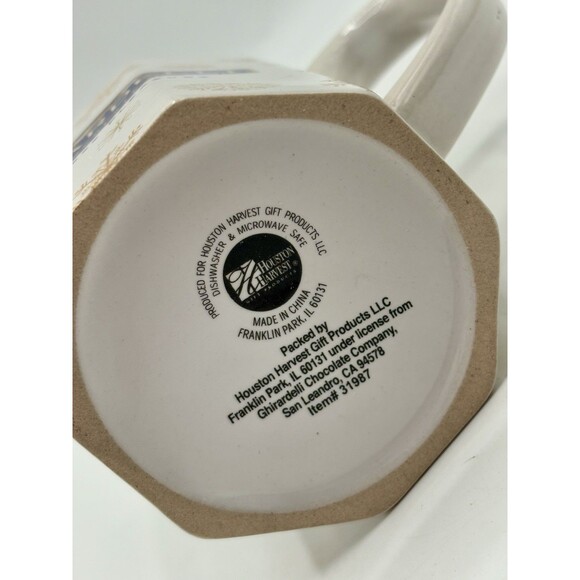 Classic Ghirardelli Coffee Mug / Cup Hot Chocolate Octagon-Shaped 10 oz 4" Tall - Picture 5 of 8